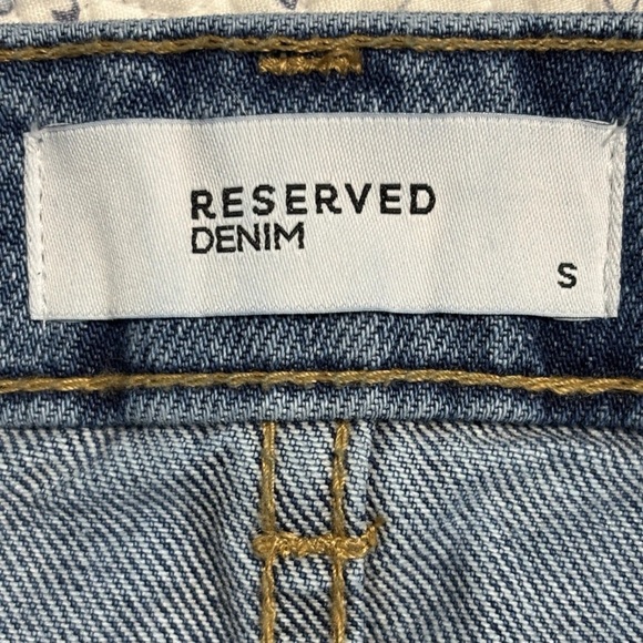 Reserved Denim Blue Mid Wash Jean Cargo Mini Skirt Small Utility Y2K Streetwear - Picture 3 of 7